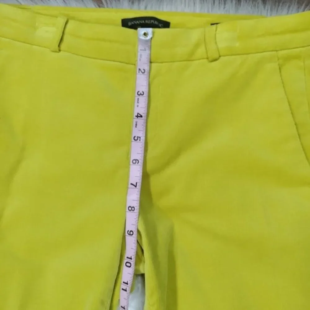 Banana Republic Avery Corduroy low Rise  Ankle Pants 4 Yellow Women's - Picture 9 of 11